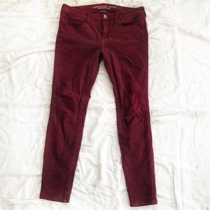 AE Super Stretch Jeggings, Sateen X, Wine, 10